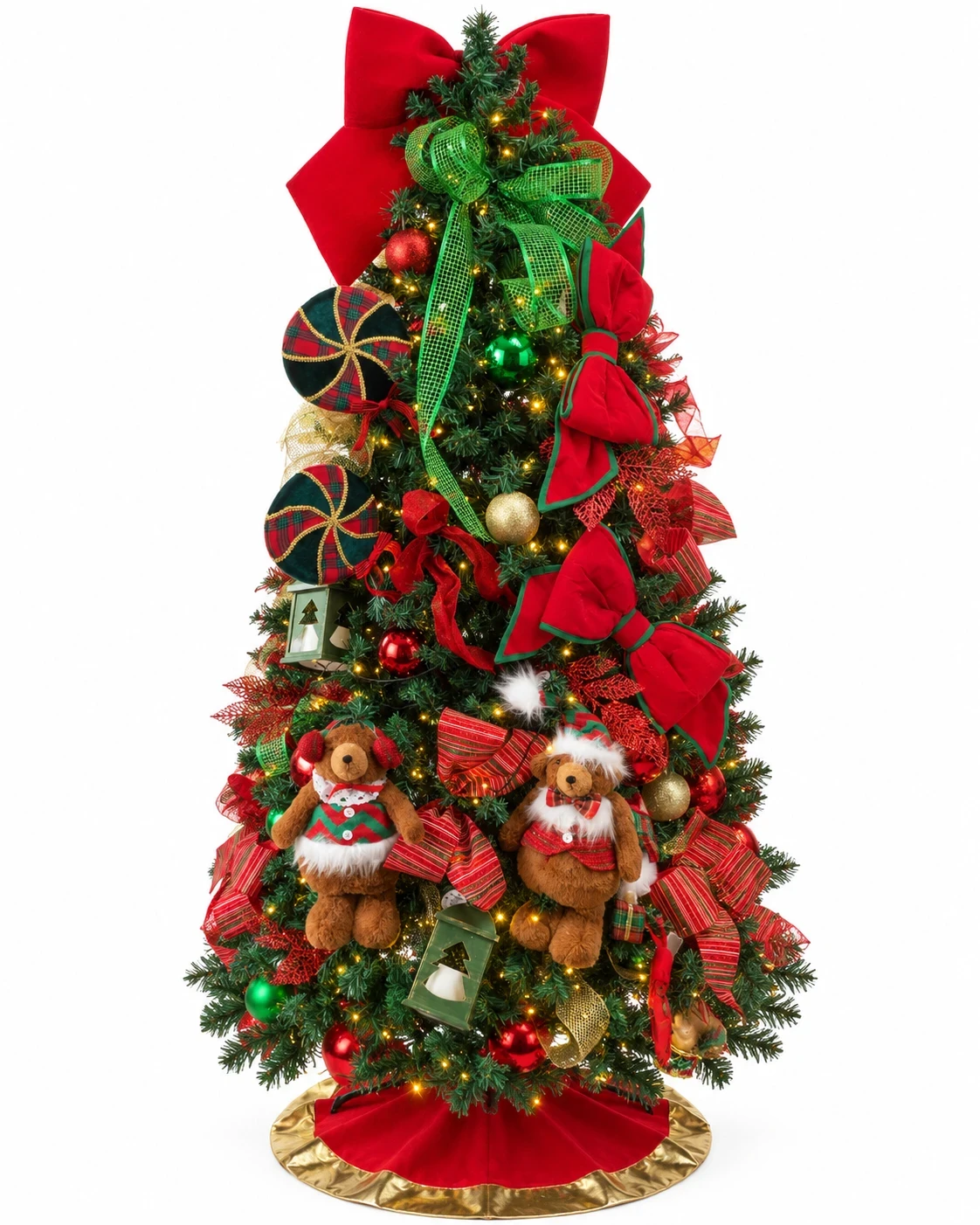 Árvore de Natal Decorada Completa Tradicional com Ursos2,05m 4
