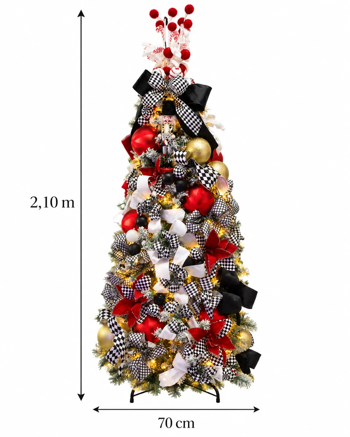 Árvore de Natal Decorada Quebra-Nozes 2,10m 6