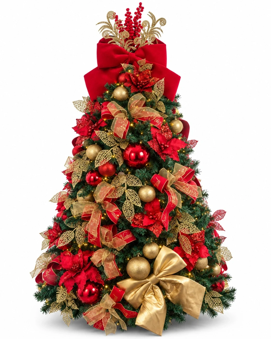 Árvore de Natal Majestade Rubi e Dourado 2,10 m 180° 5