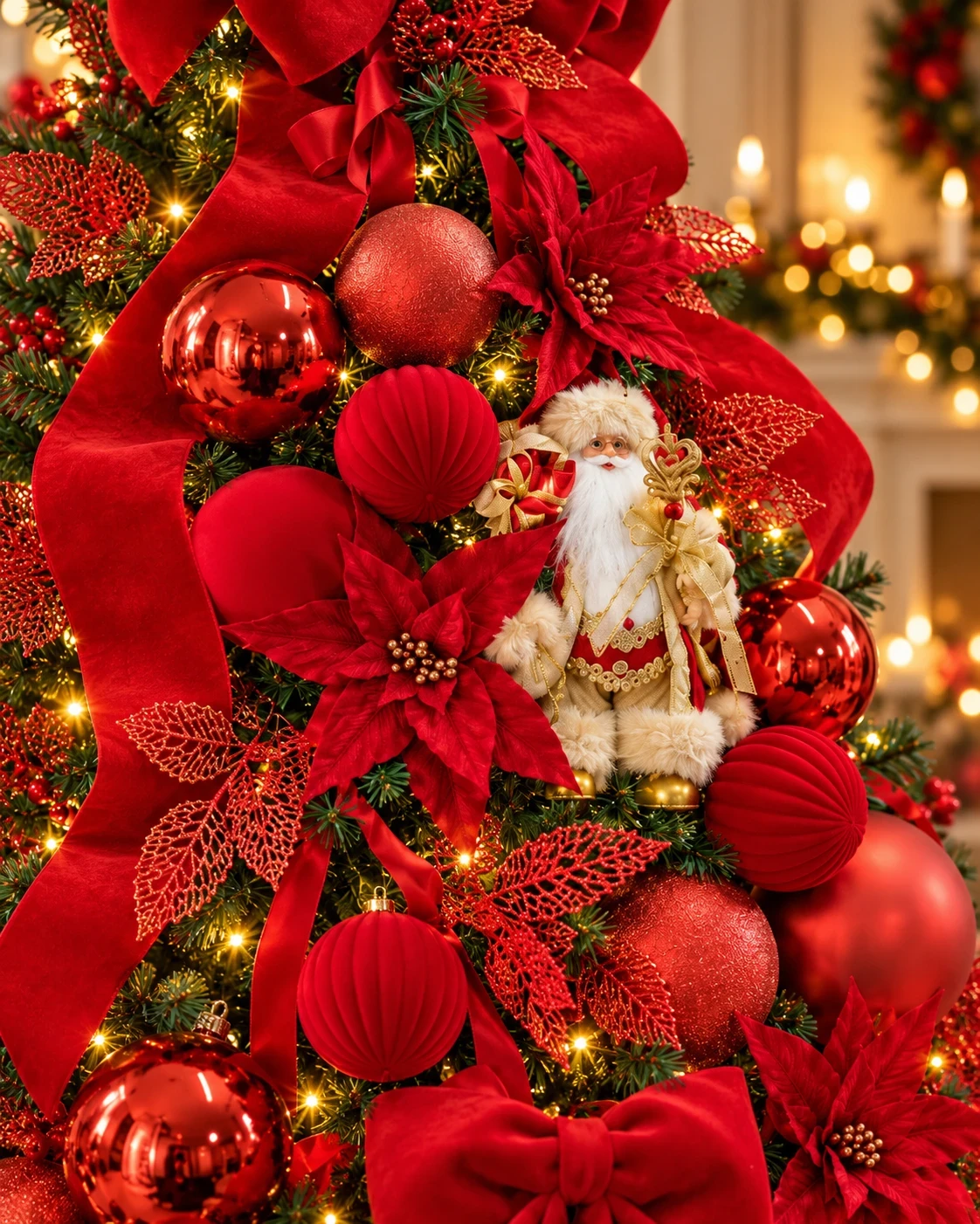 Árvore de Natal Rubi Imperial com Papai Noel 2,10 m 180° 3