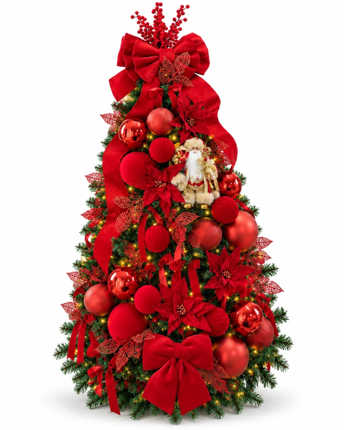 Árvore de Natal Rubi Imperial com Papai Noel 2,10 m 180° 5