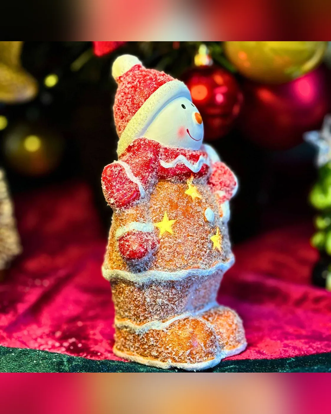 Boneco de Neve Cookie com LED Natalino 16 cm 2