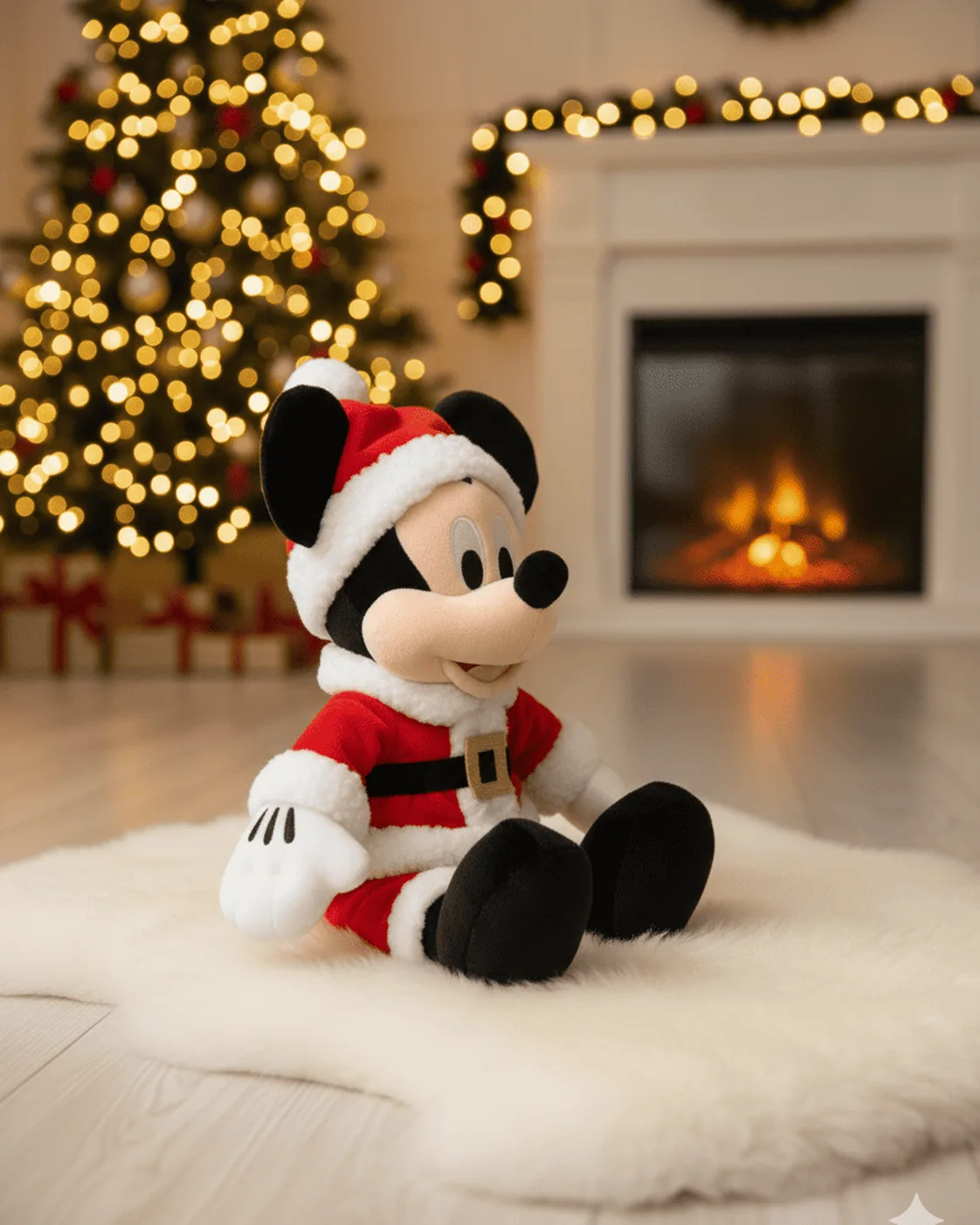Boneco Pelúcia Mickey Papai Noel 30cm 3