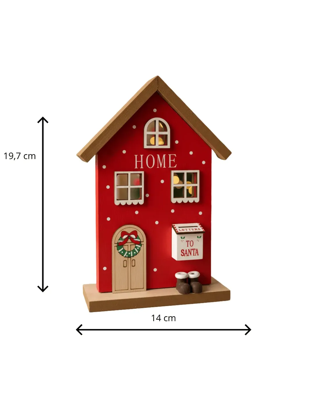 Casinha Natalina Vermelha Carta ao Noel 20 cm 3