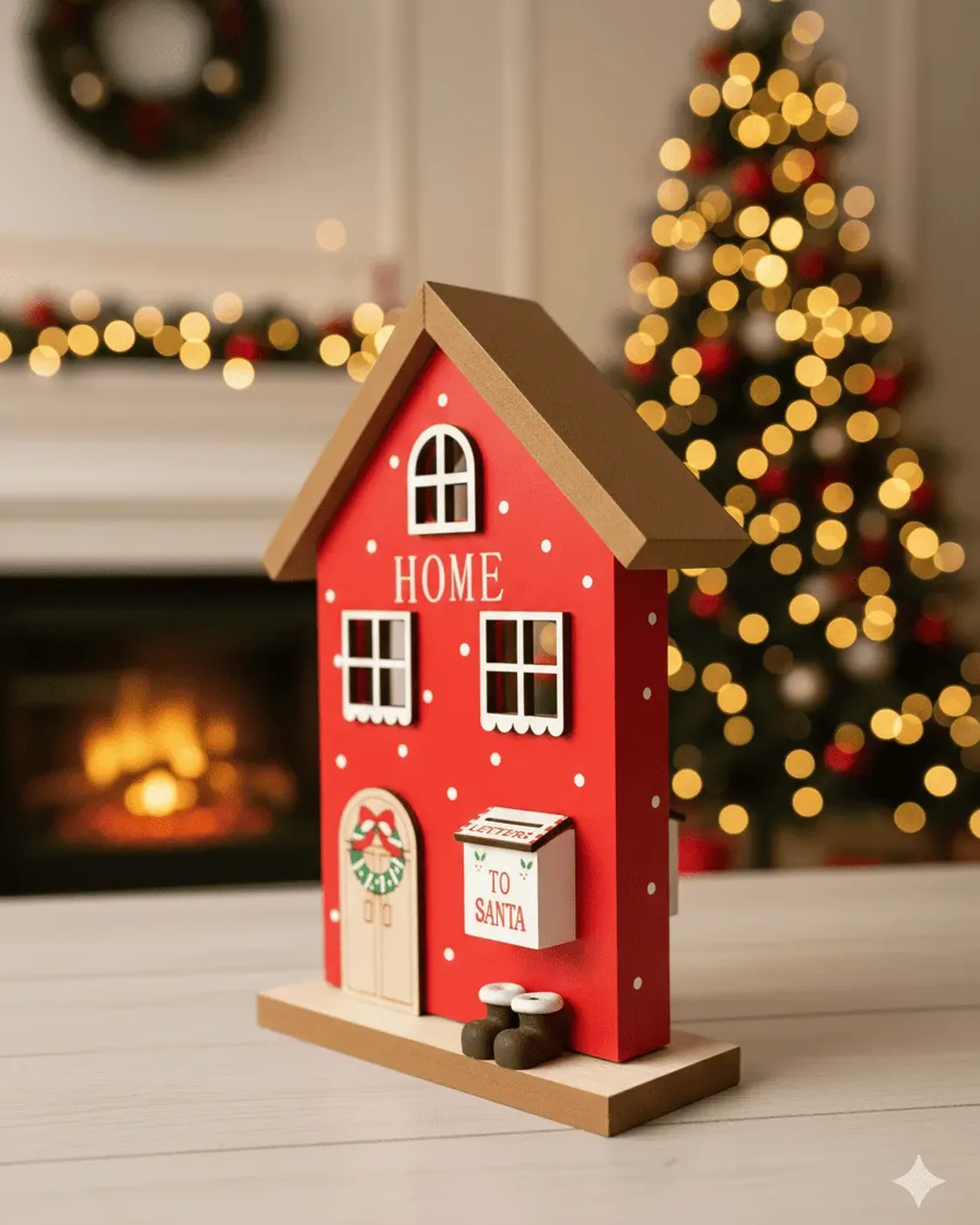 Casinha Natalina Vermelha Carta ao Noel 20 cm 2