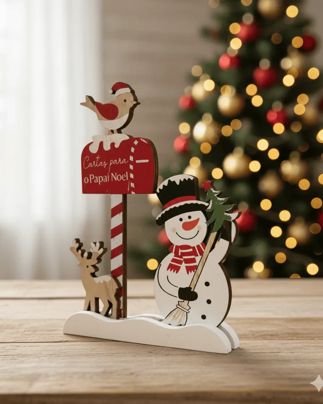 Cena Natalina Boneco de Neve e Cartas 20 cm 2