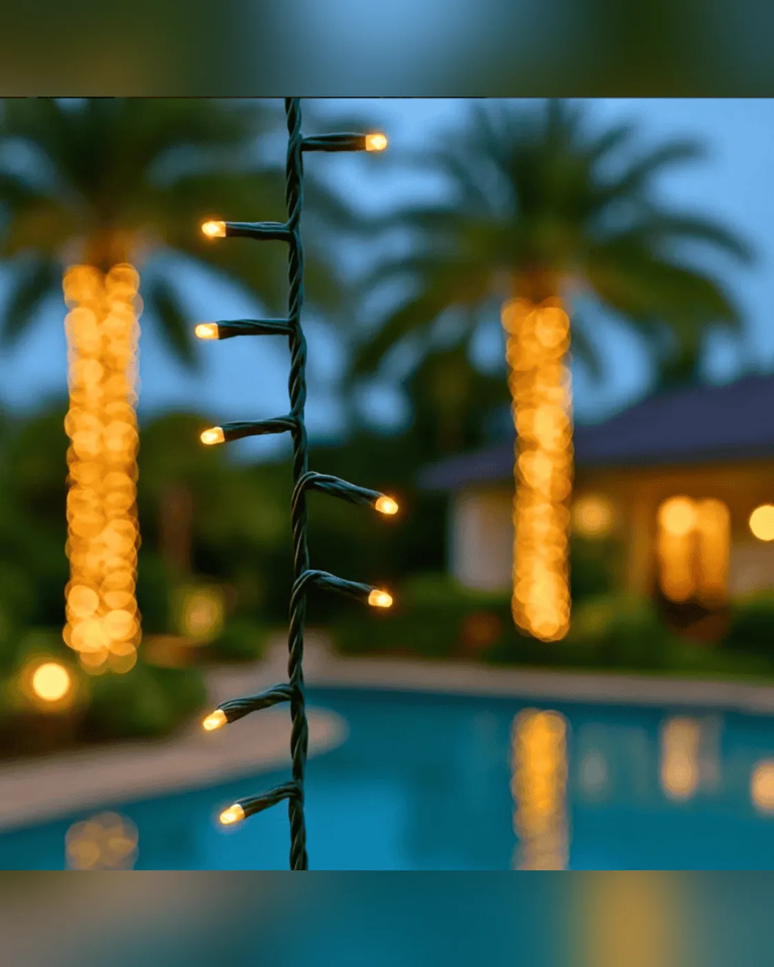 Cordão Pisca-Pisca 100 LEDs Amarelo Quente Fio Preto 10m 3