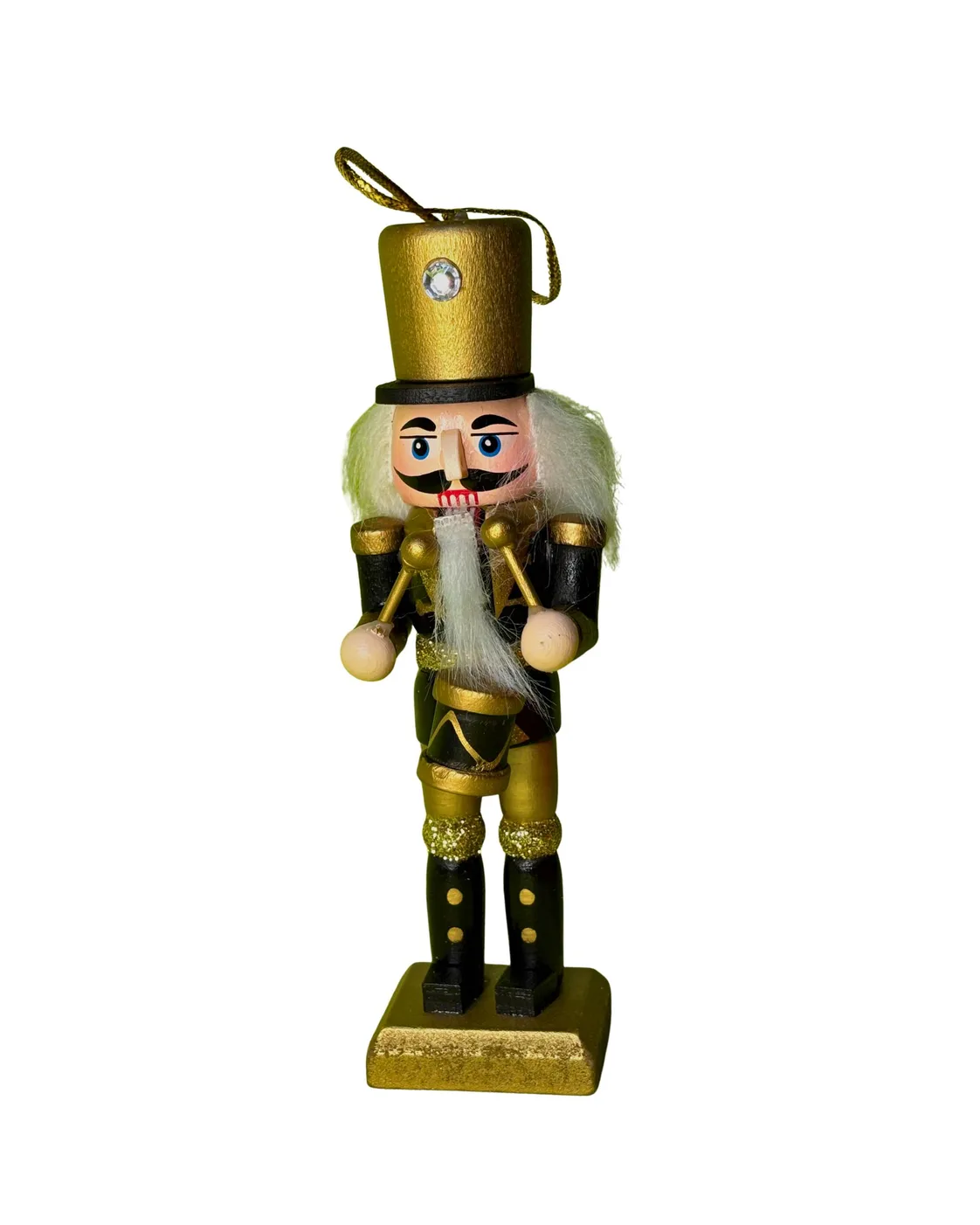 Kit 4 Soldados Quebra-Nozes - Madeira Preto e Dourado com Glitter - 12cm Casa Feliz 5