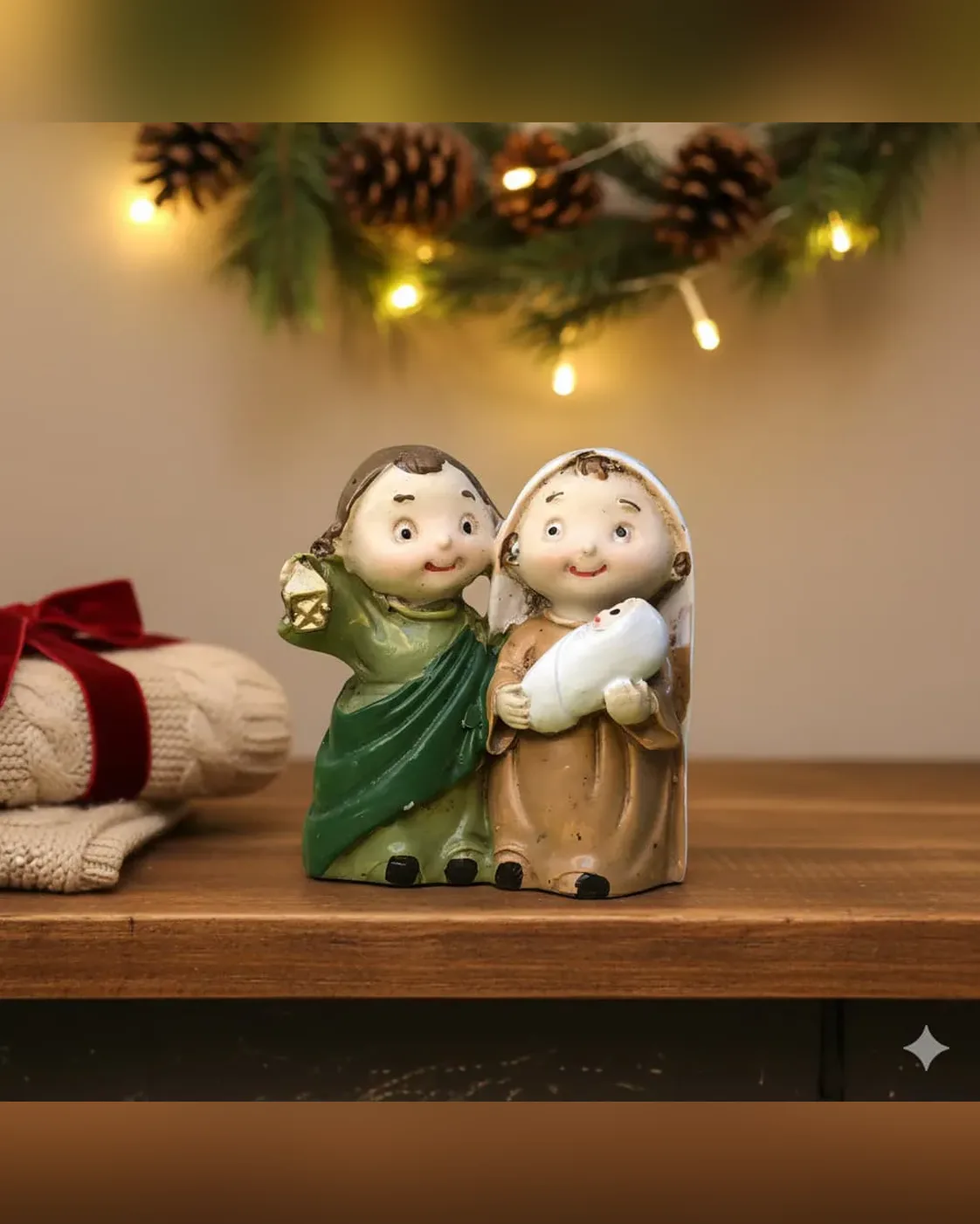 Mini Presépio Sagrada Família Infantil Resina 6cm