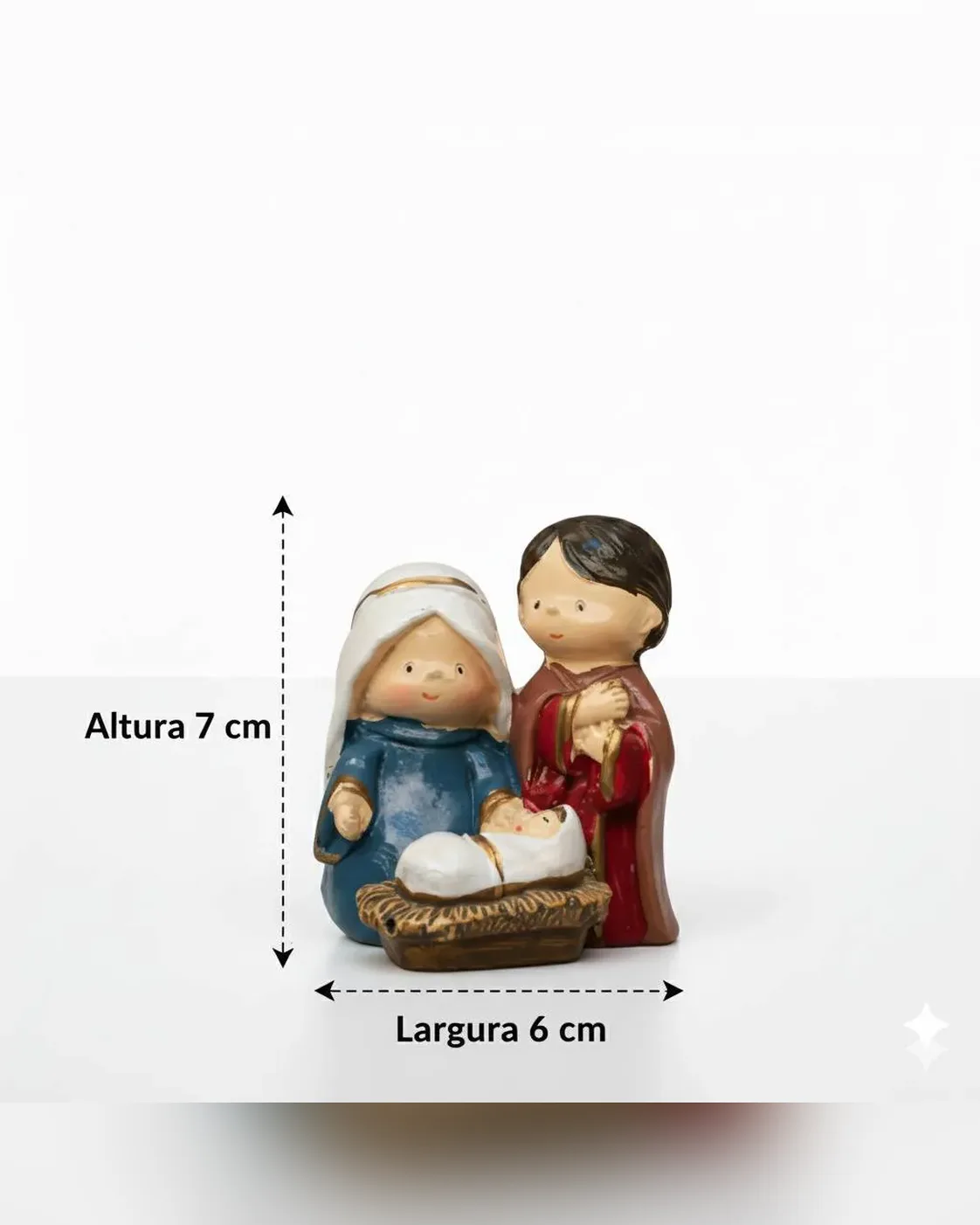 Mini Presépio Sagrada Família Infantil Resina 7cm 3