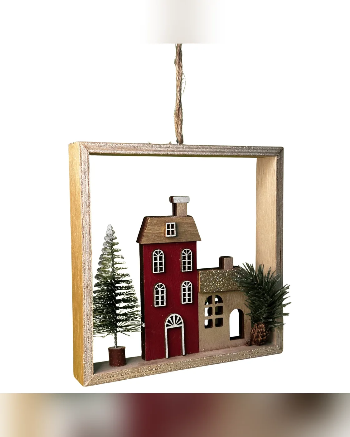 Moldura Decorativa -Cenário Vila Natalina - Estilo Rústico Casa Feliz 4