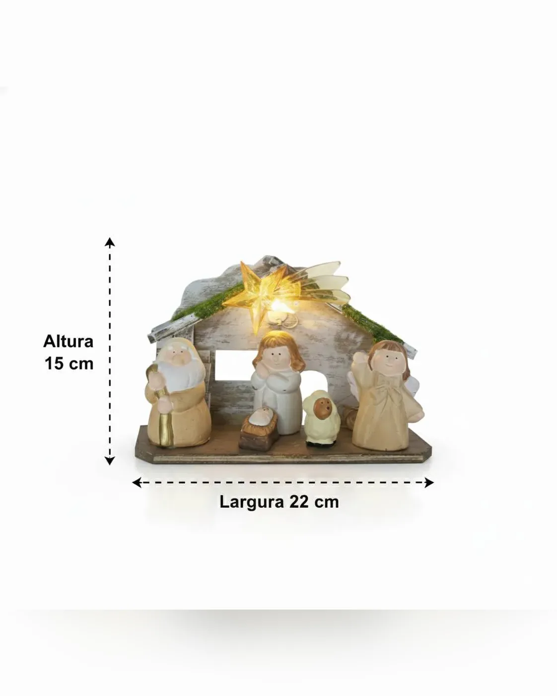 Presépio Natalino Sagrada Família com Estrela 25cm 4