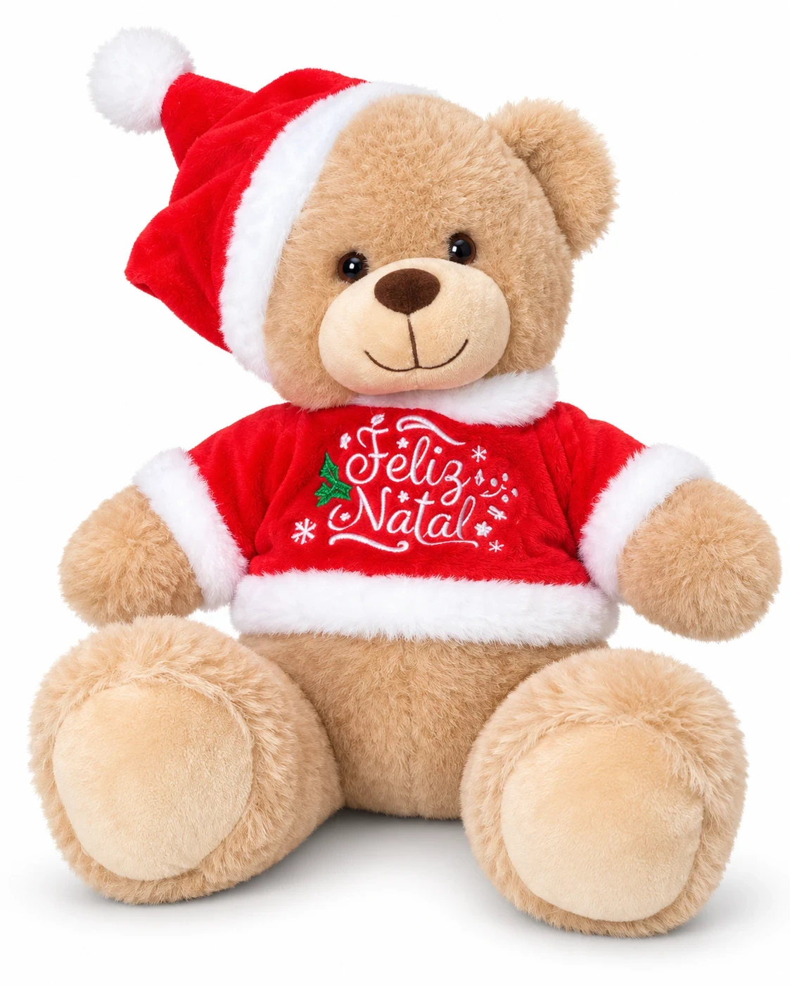 Urso de Pelúcia Natalino Feliz Natal 25 cm Vermelho 5