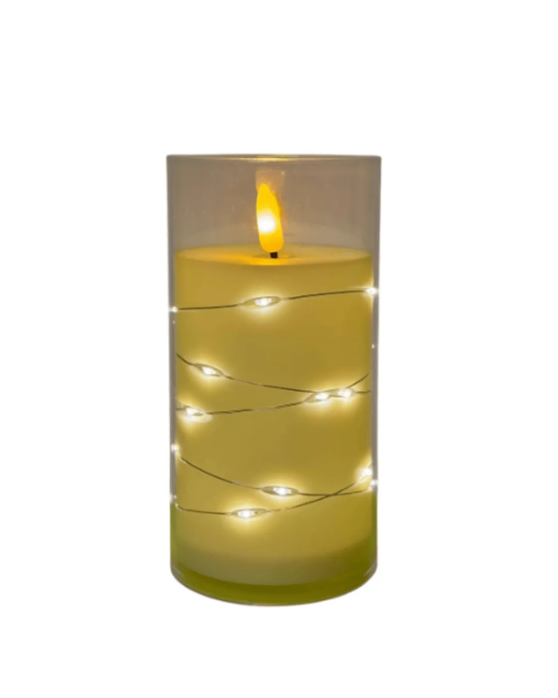 Vela LED Decorativa em Vidro com Fio de Luz 15cm 2