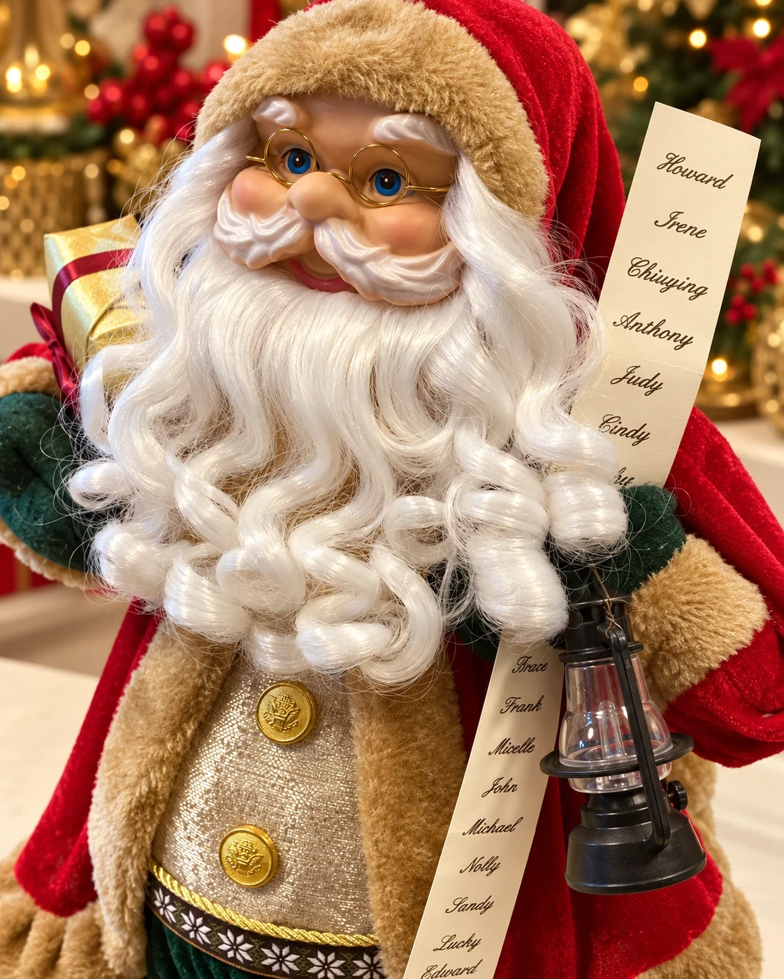 Papai Noel Natalino com Lista e Lampião 60 cm 3