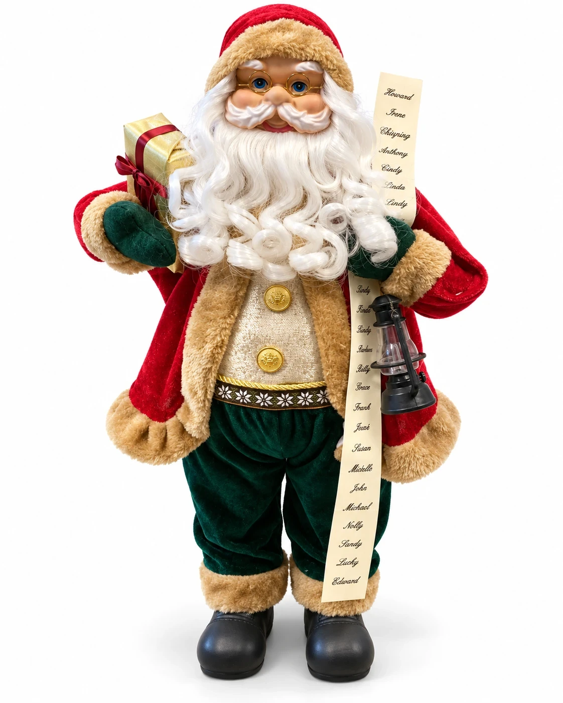 Papai Noel Natalino com Lista e Lampião 60 cm 5