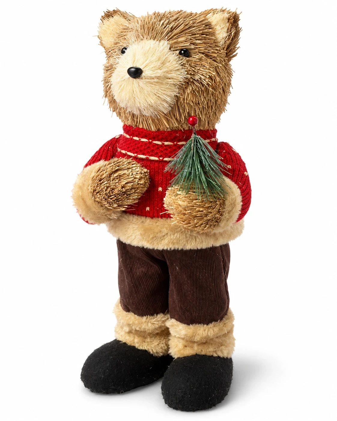Urso Natalino Bosque Vermelho com Pinheiro 40 cm 4