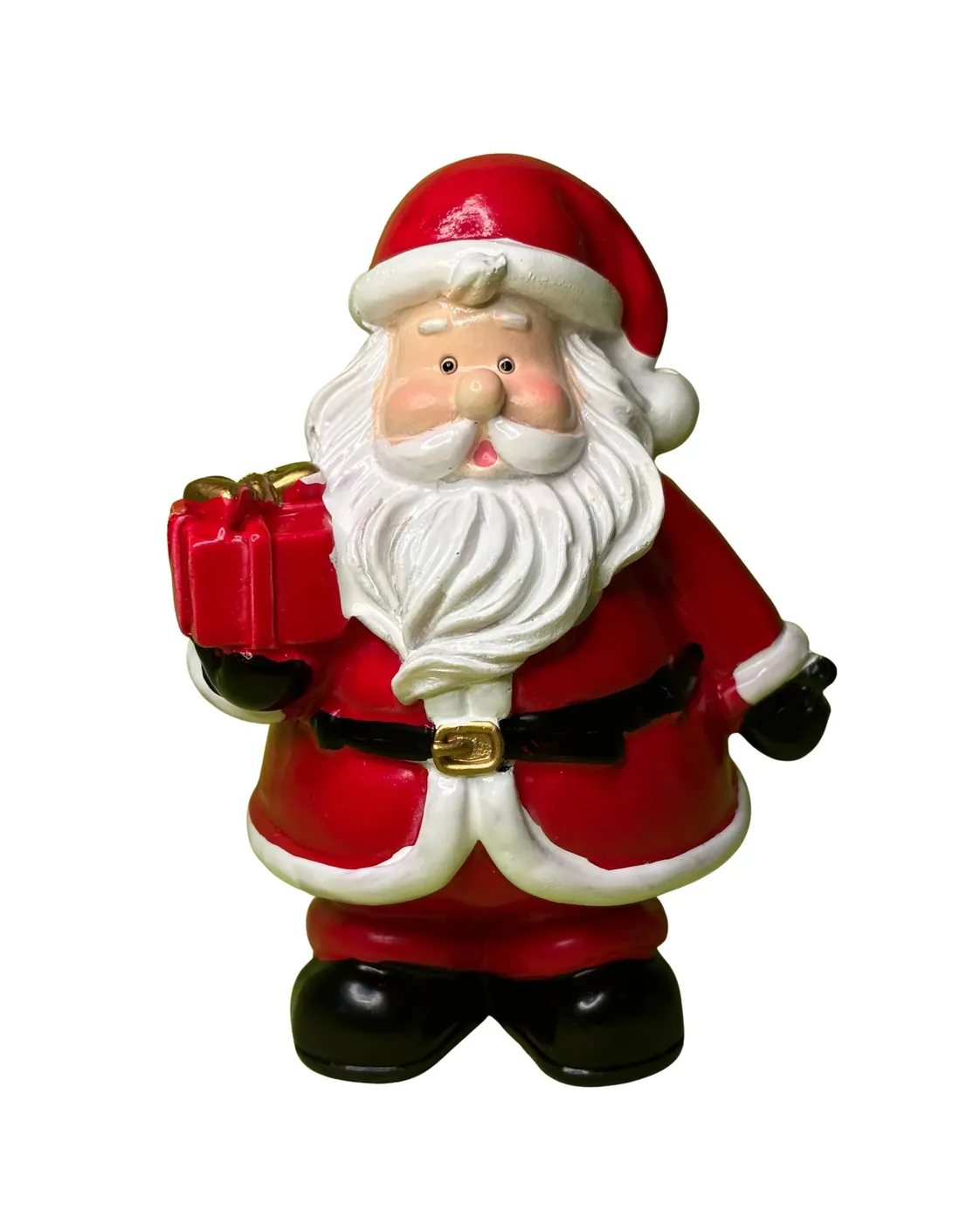 Enfeite Papai Noel Decorativo de Resina com Presente 10cm 2
