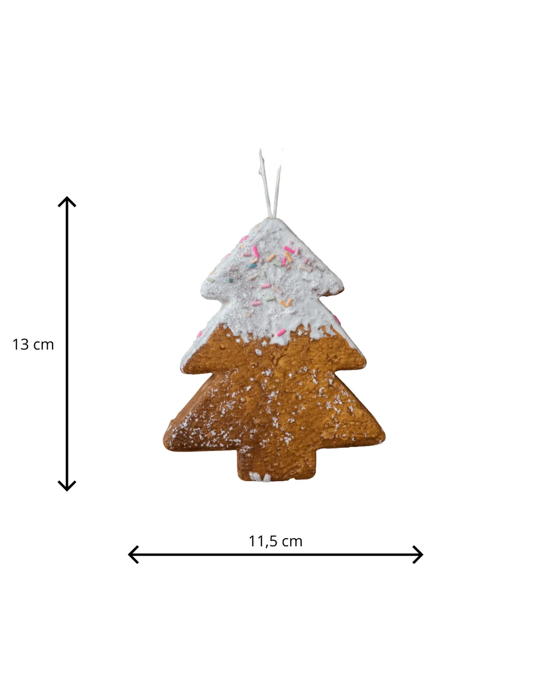Enfeite Pendente de Árvore de Natal Pinheiro Biscoito Marrom 13cm 2