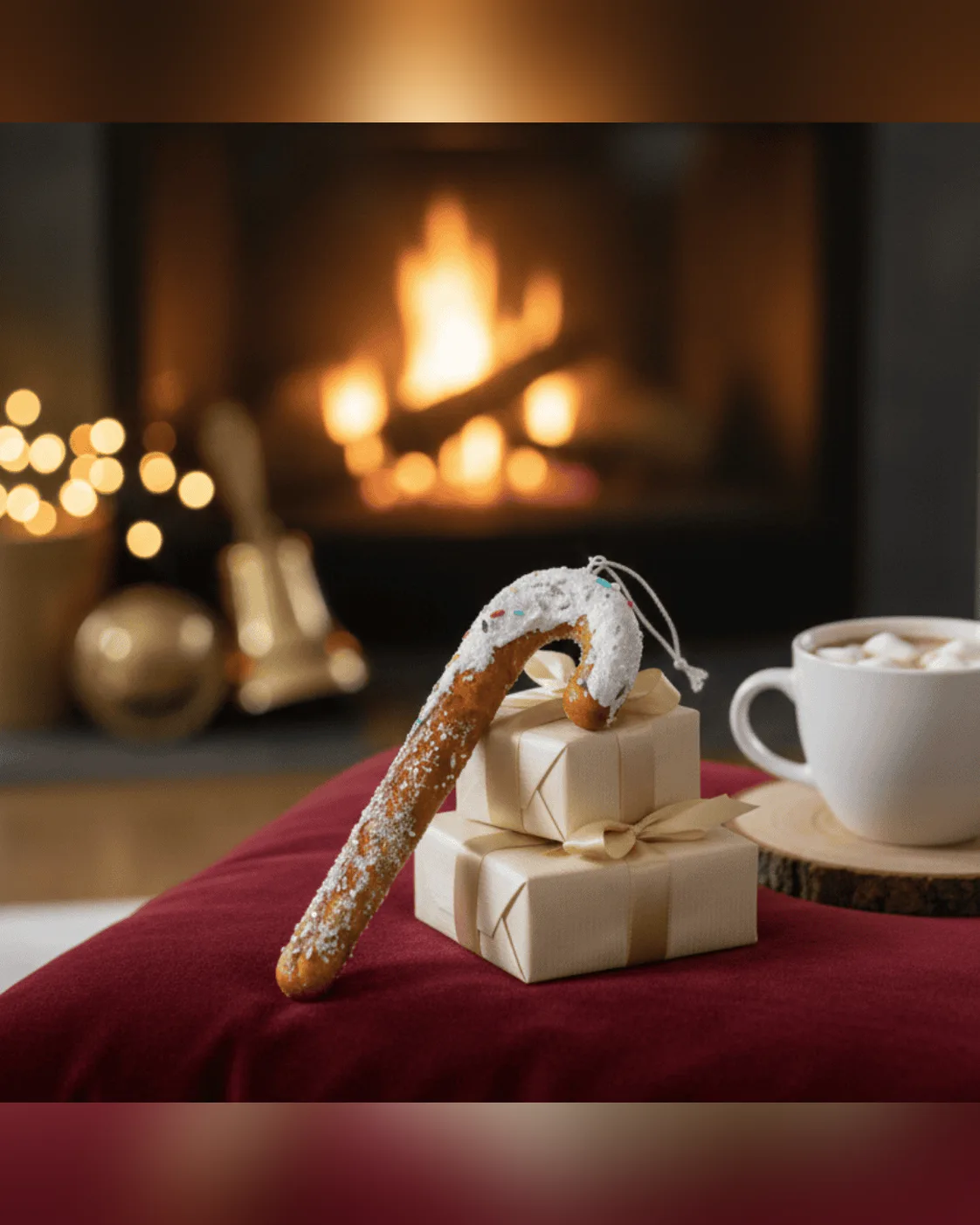 Enfeite Pendente de Natal Bengala Gingerbread 15cm