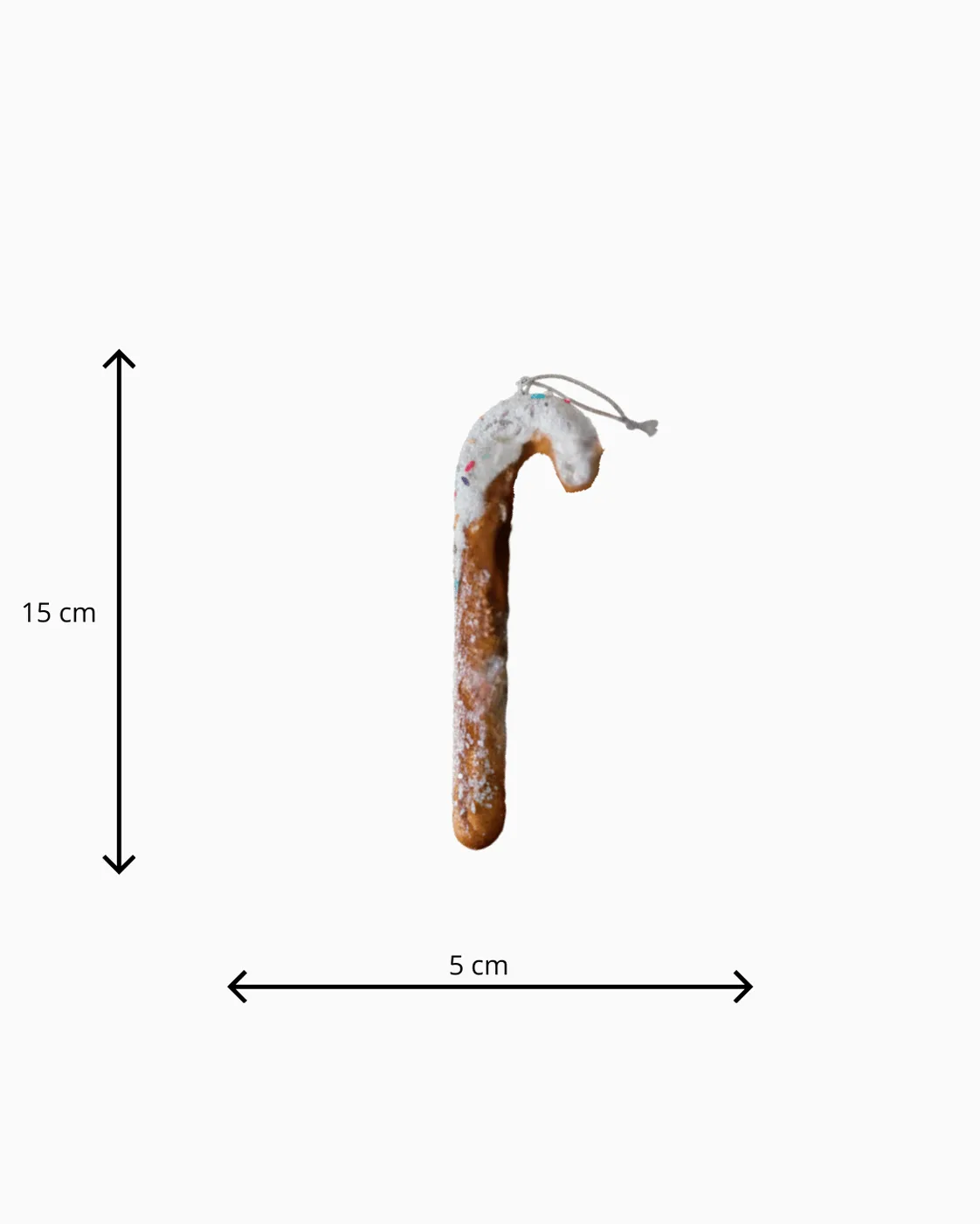 Enfeite Pendente de Natal Bengala Gingerbread 15cm 2