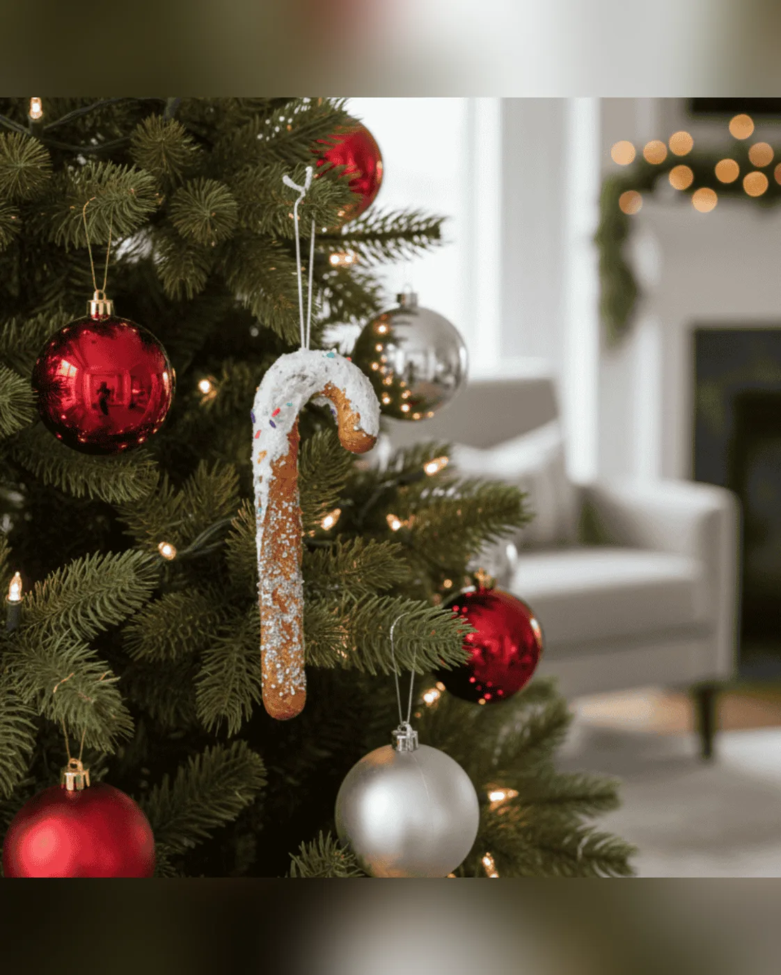 Enfeite Pendente de Natal Bengala Gingerbread 15cm 3