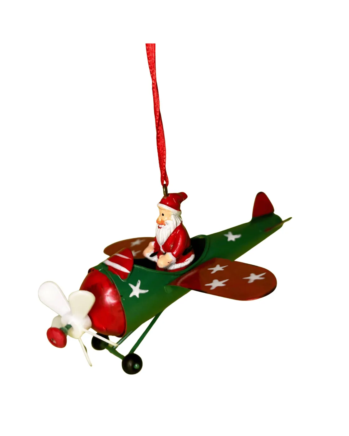 Enfeite Pendente Papai Noel Avião - Metal Clássico Natalino - Casa Feliz 3