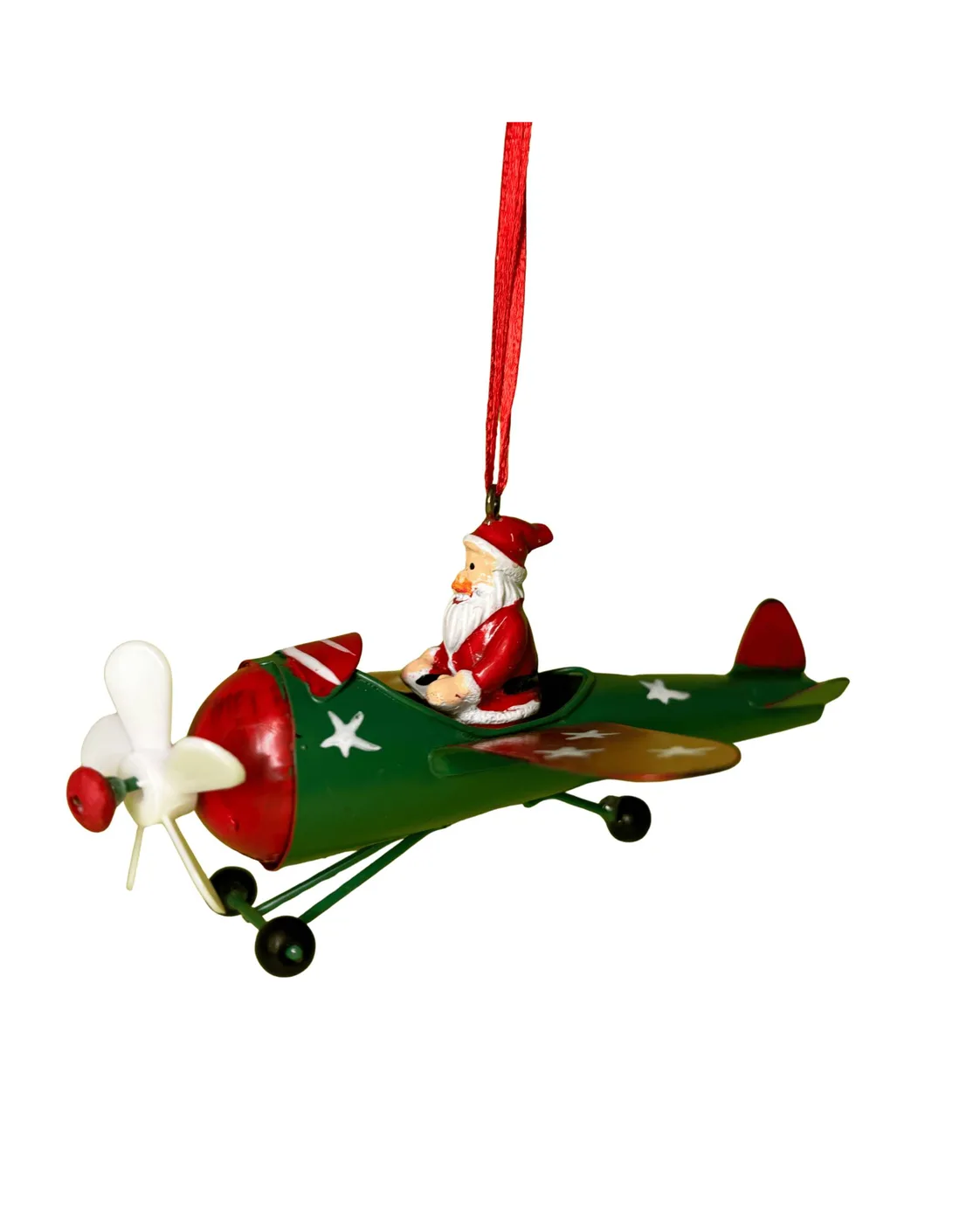 Enfeite Pendente Papai Noel Avião - Metal Clássico Natalino - Casa Feliz 4