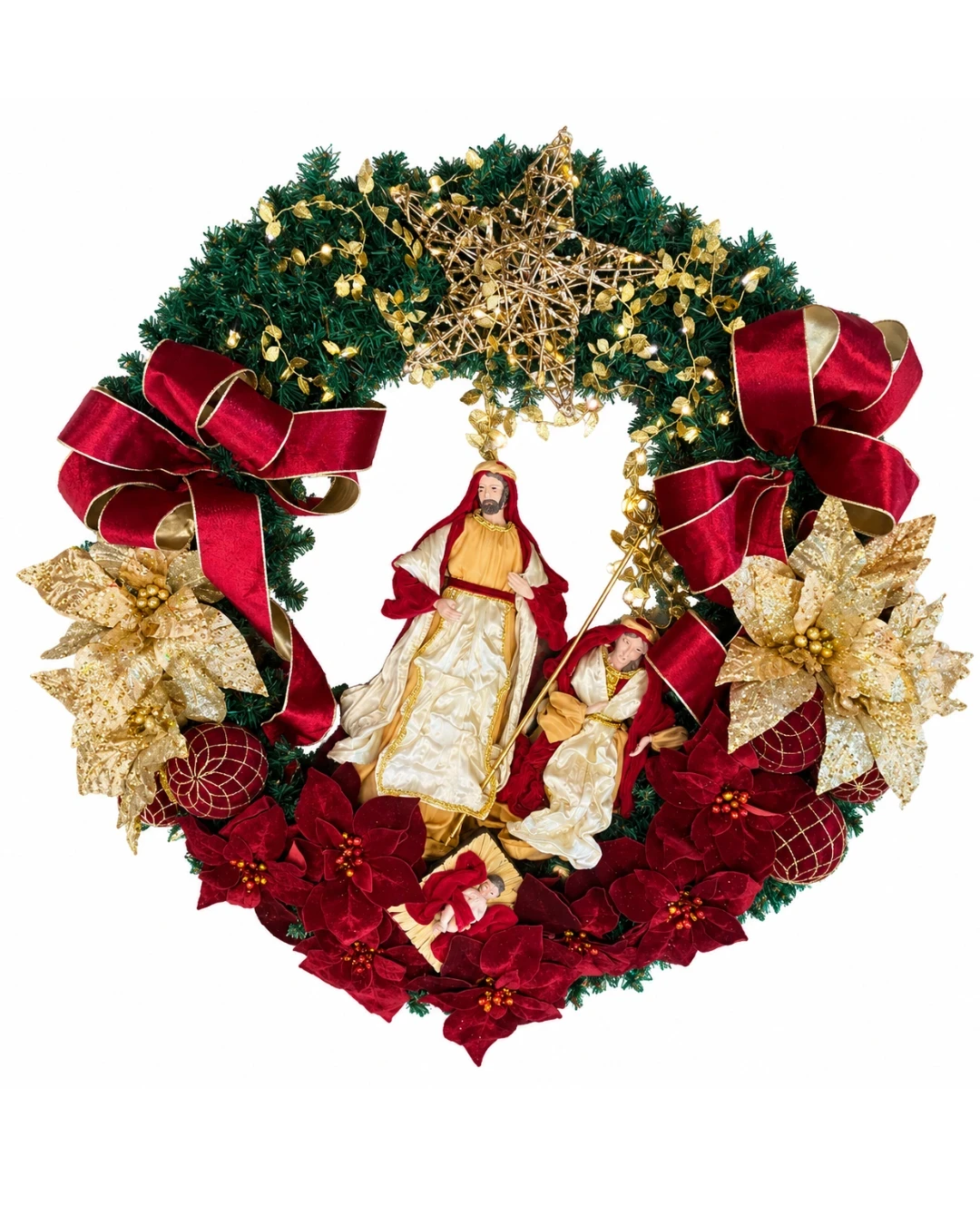 Guirlanda de Natal Sagrada Família com LED 90cm 5