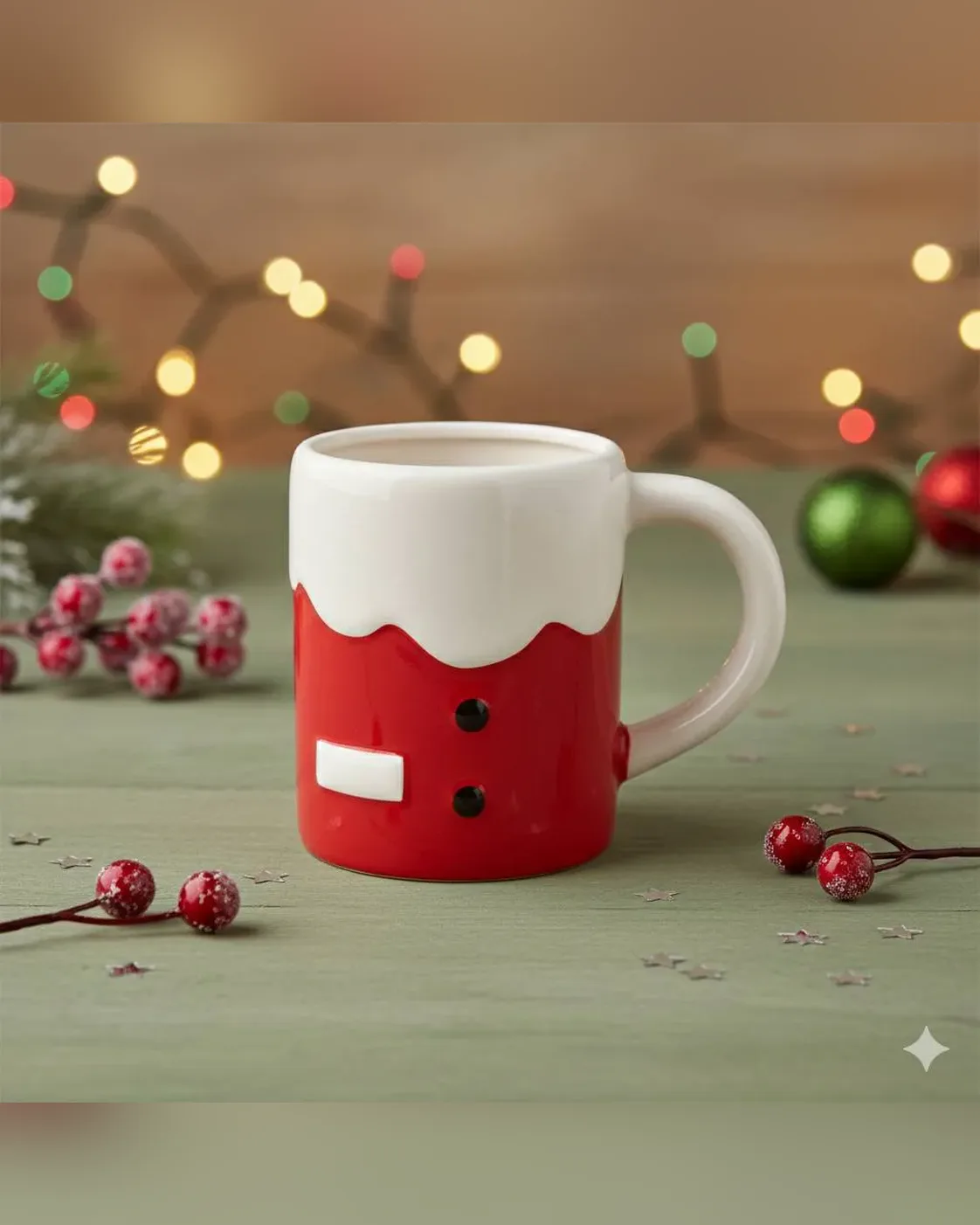 Caneca Natalina Roupa Papai Noel Cerâmica